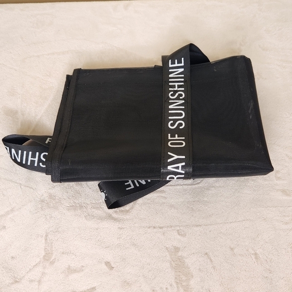 Freaking Ray of Sunshine Black Mesh Tote Bag - Picture 2 of 7